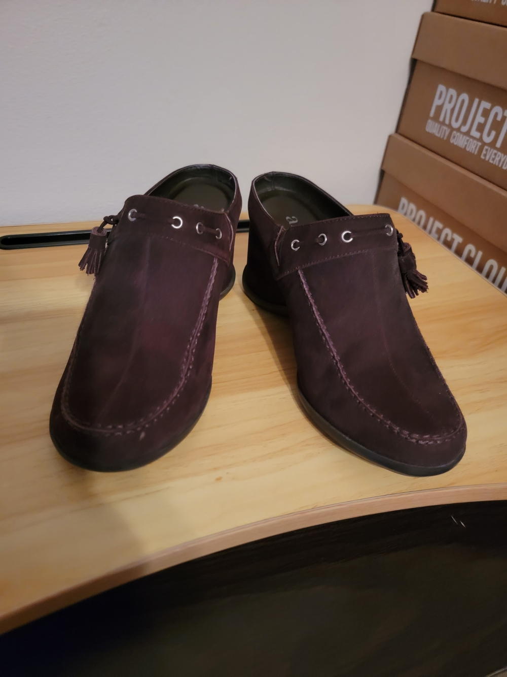 a.n.a Women's Tassel Slip-On Loafers in Dark Brown Suede